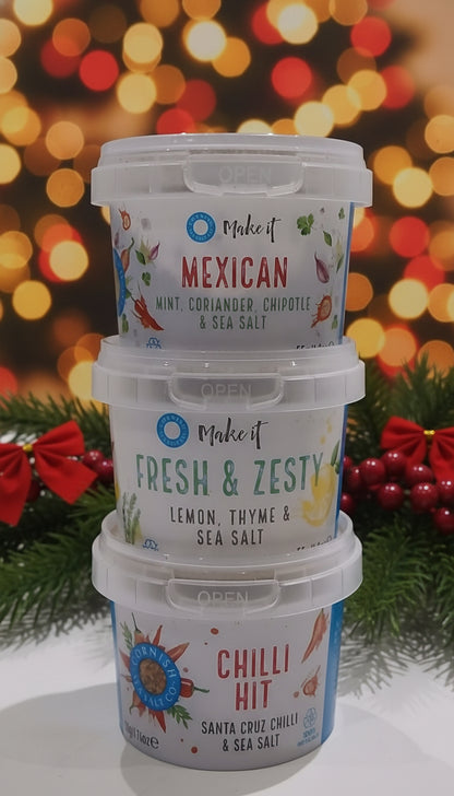 Holiday flavored sea salt set - Mexican, Fresh & Zesty & Chilli Hit